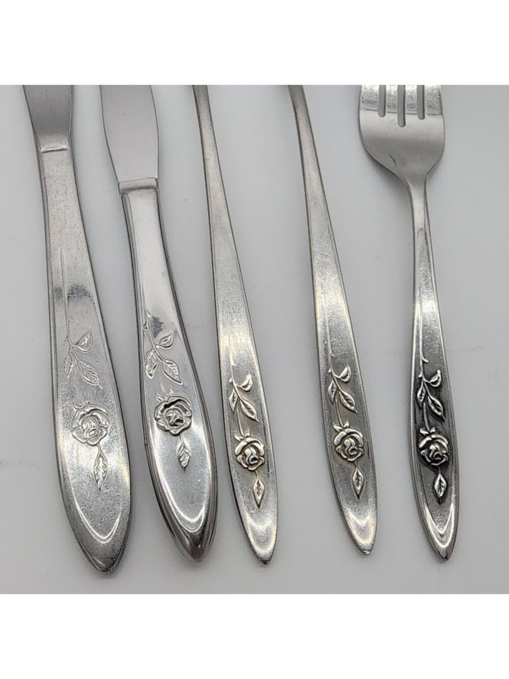 Oneida My Rose Stainless Flatware Dinner Butter Knife Spoon Fork VTG